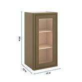 J&K Hazel H8 Wall Glass Cabinet - 15" W x 30" H (No Glass Insert)