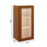 J&K Mocha Glazed K10 Wall Glass Cabinet - 15" W x 30" H (No Glass Insert)