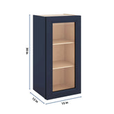 J&K Naval B7 Wall Glass Cabinet - 15" W x 30" H (No Glass Insert)