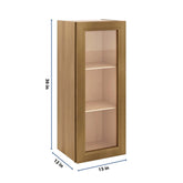 J&K Butterscotch B8 Wall Glass Cabinet - 15" W x 36" H (No Glass Insert)