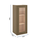 J&K Hazel H8 Wall Glass Cabinet - 15" W x 36" H (No Glass Insert)