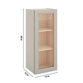 J&K Pebble B6 Wall Glass Cabinet - 15" W x 36" H (No Glass Insert)