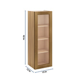 J&K Butterscotch B8 Wall Glass Cabinet - 15" W x 42" H (No Glass Insert)