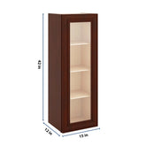 J&K Mahogany J5 Wall Glass Cabinet - 15" W x 42" H (No Glass Insert)