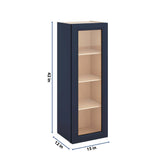 J&K Naval B7 Wall Glass Cabinet - 15" W x 42" H (No Glass Insert)