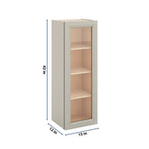 J&K Pebble B6 Wall Glass Cabinet - 15" W x 42" H (No Glass Insert)