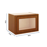 J&K Mocha Glazed K10 Wall Glass Cabinet - 18" W x 12" H (No Glass Insert)