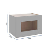 J&K Castle Grey S5 Wall Glass Cabinet - 18" W x 12" H (No Glass Insert)