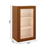 J&K Mocha Glazed K10 Wall Glass Cabinet - 18" W x 30" H (No Glass Insert)