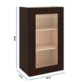 J&K Java Coffee S1 Wall Glass Cabinet - 18" W x 30" H (No Glass Insert)