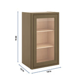 J&K Hazel H8 Wall Glass Cabinet - 18" W x 30" H (No Glass Insert)
