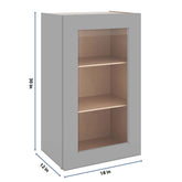 J&K Castle Grey S5 Wall Glass Cabinet - 18" W x 30" H (No Glass Insert)