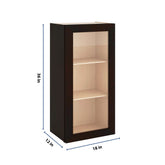 J&K Espresso K8 Wall Glass Cabinet - 18" W x 36" H (No Glass Insert)