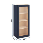 J&K Naval B7 Wall Glass Cabinet - 18" W x 42" H (No Glass Insert)