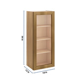 J&K Butterscotch B8 Wall Glass Cabinet - 18" W x 42" H (No Glass Insert)