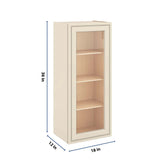 J&K Pearl Glazed H9 Wall Glass Cabinet - 18" W x 42" H (No Glass Insert)