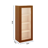 J&K Mocha Glazed K10 Wall Glass Cabinet - 18" W x 42" H (No Glass Insert)