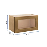 J&K Butterscotch B8 Wall Glass Cabinet - 21" W x 12" H (No Glass Insert)