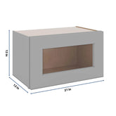 J&K Castle Grey S5 Wall Glass Cabinet - 21" W x 12" H (No Glass Insert)