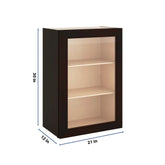 J&K Espresso K8 Wall Glass Cabinet - 21" W x 30" H (No Glass Insert)