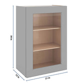 J&K Castle Grey S5 Wall Glass Cabinet - 21" W x 30" H (No Glass Insert)