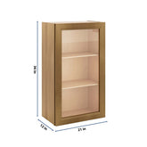 J&K Butterscotch B8 Wall Glass Cabinet - 21" W x 36" H (No Glass Insert)