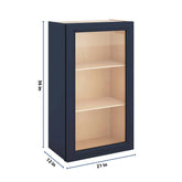 J&K Naval B7 Wall Glass Cabinet - 21" W x 36" H (No Glass Insert)