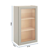 J&K Pebble B6 Wall Glass Cabinet - 21" W x 36" H (No Glass Insert)