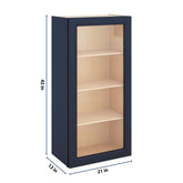 J&K Naval B7 Wall Glass Cabinet - 21" W x 42" H (No Glass Insert)