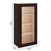 J&K Java Coffee S1 Wall Glass Cabinet - 21" W x 42" H (No Glass Insert)