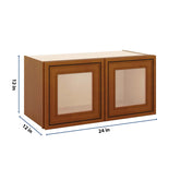 J&K Mocha Glazed K10 Wall Glass Cabinet - 24" W x 12" H (No Glass Insert)