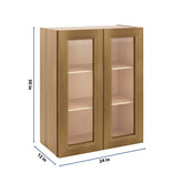 J&K Butterscotch B8 Wall Glass Cabinet - 24" W x 30" H (No Glass Insert)