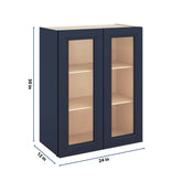 J&K Naval B7 Wall Glass Cabinet - 24" W x 30" H (No Glass Insert)