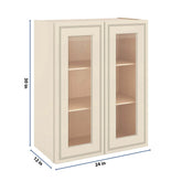 J&K Pearl Glazed H9 Wall Glass Cabinet - 24" W x 30" H (No Glass Insert)