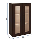 J&K Java Coffee S1 Wall Glass Cabinet - 24" W x 36" H (No Glass Insert)