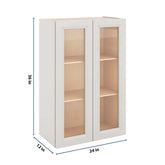 J&K Pure B5 Wall Glass Cabinet - 24" W x 36" H (No Glass Insert)