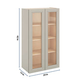 J&K Pebble B6 Wall Glass Cabinet - 24" W x 42" H (No Glass Insert)