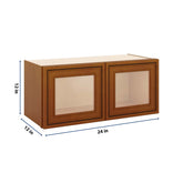 J&K Mocha Glazed K10 Wall Glass Cabinet - 27" W x 12" H (No Glass Insert)