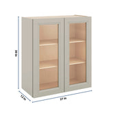 J&K Pebble B6 Wall Glass Cabinet - 27" W x 30" H (No Glass Insert)