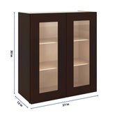 J&K Java Coffee S1 Wall Glass Cabinet - 27" W x 30" H (No Glass Insert)
