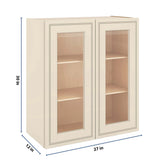 J&K Pearl Glazed H9 Wall Glass Cabinet - 27" W x 30" H (No Glass Insert)