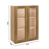 J&K Butterscotch B8 Wall Glass Cabinet - 27" W x 36" H (No Glass Insert)