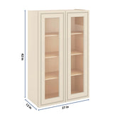 J&K Pearl Glazed H9 Wall Glass Cabinet - 27" W x 42" H (No Glass Insert)