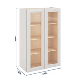 J&K Pure B5 Wall Glass Cabinet - 27" W x 42" H (No Glass Insert)
