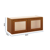 J&K Mocha Glazed K10 Wall Glass Cabinet - 30" W x 12" H (No Glass Insert)