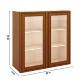 J&K Mocha Glazed K10 Wall Glass Cabinet - 30" W x 30" H (No Glass Insert)