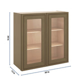 J&K Hazel H8 Wall Glass Cabinet - 30" W x 30" H (No Glass Insert)
