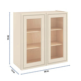J&K Pearl Glazed H9 Wall Glass Cabinet - 30" W x 30" H (No Glass Insert)