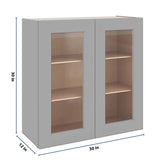 J&K Castle Grey S5 Wall Glass Cabinet - 30" W x 30" H (No Glass Insert)