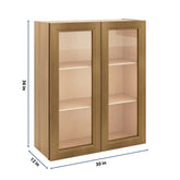 J&K Butterscotch B8 Wall Glass Cabinet - 30" W x 36" H (No Glass Insert)